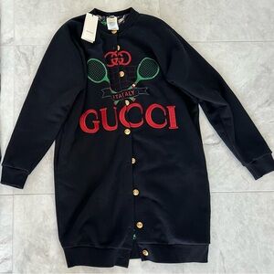 GUCCI Embroidery Tennis Reversible Cardigan. New with tags!